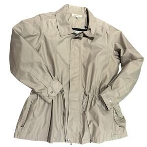 TravelSmith Women’s XL Khaki Anorak Zip Jacket/Coat Quilted Removable Lining